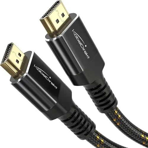 KabelDirekt – 8K & 4K HDMI-Kabel 2.1b – 3m – 48G, Metall & Braiding