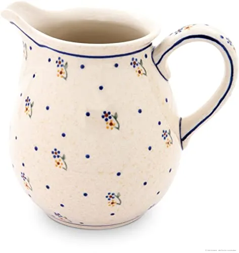 Bunzlauer Keramik Kanne 1,45L - Handgefertigter Krug mit ergonomischem Griff - Hochwertige Bunzlauer Keramik Kanne, 1,45L Fassungsvermögen, ergonomischer Griff für sicheres Ausgießen, ideal für kalte und warme Getränke, spülmaschinenfest und mikrowellengeeignet.