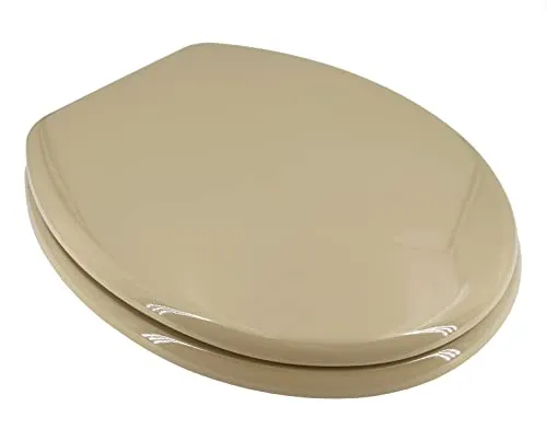 ADOB WC Sitz Klobrille Holzkern Bahama Beige - Hochwertiger WC-Sitz mit stabilem Holzkern und verchromten Messingscharnieren, passend für alle gängigen WC-Keramiken. Einfach zu montieren und zu reinigen – ideal für langlebigen Komfort.