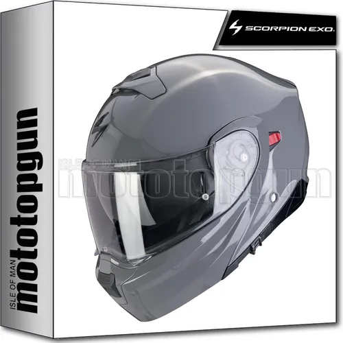 Scorpion EXO-930 EVO Solid Klapphelm - Grau - XS - Modularer Motorradhelm mit abnehmbarem Kinnteil für vielseitigen Einsatz, ECE-zertifiziert und mit Pinlock Maxvision für 100% beschlagfreie Sicht.