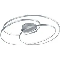 Trio Leuchten LED Deckenleuchte Gale 673918007 - Moderne LED Deckenleuchte in Nickel matt, inkl. 50 Watt LED und Switch Dimmer für drei Helligkeitsstufen - ideal für individuelle Lichtgestaltung in jedem Raum.