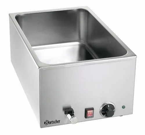 Bartscher 1/1 GN Bain Marie Wärmebehälter mit Hahn 200240 - Großküchentechnik mit Wasserablaufhahn für einfache Entleerung, ideal für Buffets und Catering