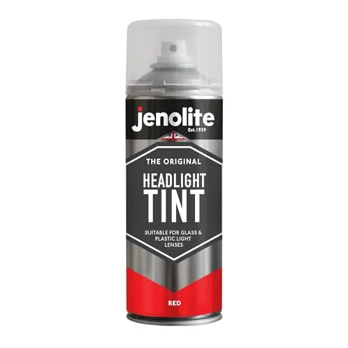 JENOLITE Scheinwerfer-Tönungsspray | ROT | 400 ml | Transparente Tönungsfarbe | Dezente Styling-Linsentönung für Autorücklichter | Geeignet für Glas- und Kunststofflinsen
