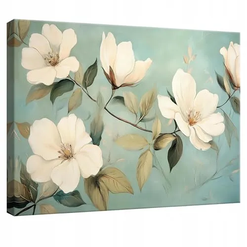 WallArena- Leinwand Bilder - Blumen - 120x80 cm Leinwandbilder - Bild auf leinwand - Wandbild XXL groß Wandbilder für Wohnzimmer Schlafzimmer Wohnzimmerbilder Modern kunstdruck - Natur