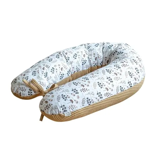LOOLAY Schwangerschaftskissen - Ergonomisches Stillkissen 170 cm aus 100% Baumwolle - Kissen für Schwangere und Seitenschläfer, ergonomische Form entlastet Wirbelsäule und sorgt für optimalen Schlafkomfort. Abnehmbarer Bezug, hautfreundlich und waschbar.
