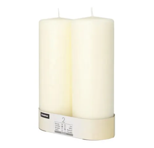 Starpak Stumpenkerze 2 Stumpenkerzen Ø 80 mm · 220 mm elfenbein