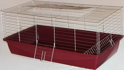 1m Hasenkäfig Meerschweinkäfig rot von XXL-Heimtiercenter