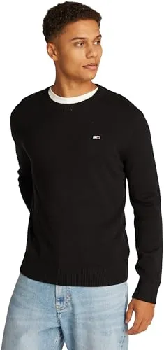 Tommy Jeans TJM Slim Essential Light Sweater - Herren-Pullover aus 100% Baumwolle, ideal für Freizeit und Wochenend-Looks. Der Rundhalspullover bietet hervorragenden Tragekomfort und Bewegungsfreiheit.