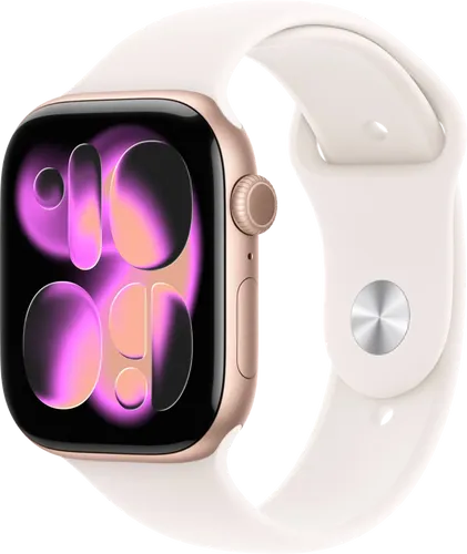 Apple Watch Series 11 46 mm Roségold mit Sportarmband S/M in pink von Apple