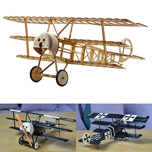 Fokker Dr.1 Slow Flyer Modellflugzeug Kit - Luftfahrt-Modellbausätze – Präzise gelaserte Balsa Holz Bauteile für einfaches Zusammenbauen, ideal für Modellbau-Enthusiasten und RC-Flieger.