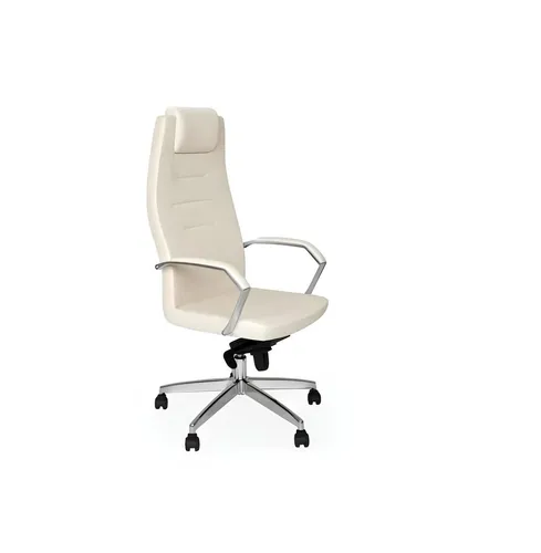 Weißer Designer Bürostuhl Drehstuhl Chefsessel - Moderner Bürostuhl für stilvolle Arbeitsräume. Mit verstellbarer Sitzhöhe und elegantem Design, ideal für den täglichen Einsatz im Büro.