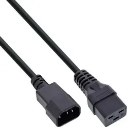 InLine® Netz Adapterkabel, IEC-60320 C14 auf C19, max 10A, 3m Kabel Stromkabel extern