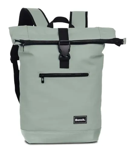 Bench. Freizeitrucksack Rolltop HYDRO - Flexibel einrollbar und stylisch in Grün - Freizeitrucksack mit Rolltop-Funktion, Höhe von 56 cm auf 47 cm einrollbar, ideal für Outdoor-Aktivitäten und den Alltag. Volumen: 20 l, Gewicht: 660 g.
