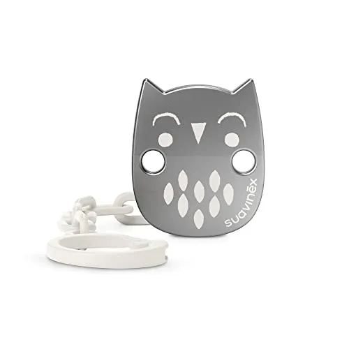 Suavinex, Schnullerkette, Schnullerband, für Babys +0 Monate, Silbermetallic-Effekt-Schmuck-Schnullerkette, Bonhomia, Farbe Beige