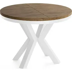 WFL Group Esstisch, Alteiche, Rund, 120 cm - Skandinavischer Esstisch mit ausziehbarem Design für 6-10 Personen, ideal für Dinnerpartys. Hergestellt in der EU aus nachhaltigen Materialien, kratz- und stoßfest.