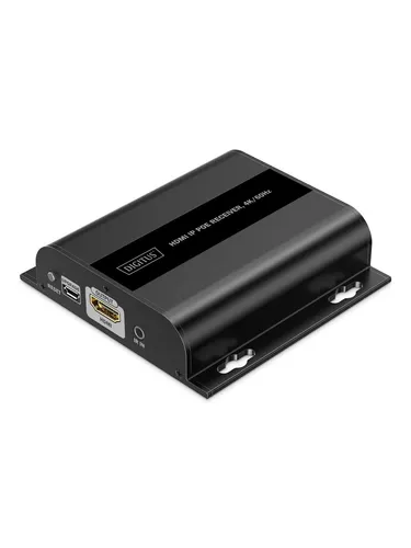 DIGITUS HDMI IP PoE Receiver 4K/60Hz schwarz - AV-Receiver & Verstärker, ermöglicht hochauflösende 4K-Übertragung über PoE für einfache Installation und hervorragende Bildqualität.