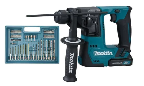 Makita Akku-Bohrhammer HR140DSAE1 - Bohrmaschinen mit umfangreichem Bohrer- und Bit-Sortiment, ideal für präzises Bohren in Holz und Metall dank SDS-PLUS-System und kompakter Bauform.