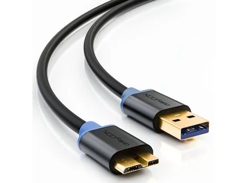 deleyCON deleyCON 2m Micro USB 3.0 Datenkabel USB A-Stecker zu Micro B-Stecker USB-Kabel