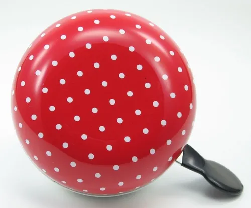 Ding Dong Fahrradklingel rot weiße Punkte Ø 80 mm Fahrrad XXL Glocke Klingel ()