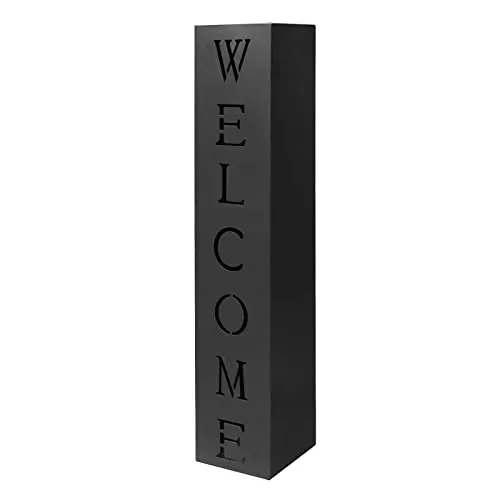 Produktbild Wiltec Dekosäule Welcome Pflanzsäule in Schwarz