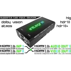 HDFury Integral 2 - 4K HDR-Splitter mit HDMI Audio-Extraktor - Ideal für Gaming und Streaming, teilt Audio- und Video-Signale für optimale 4K HDR-Erlebnisse, unterstützt Dolby Vision und Atmos, perfekt für AV-Receiver ohne 4K-HDR-Passthrough.