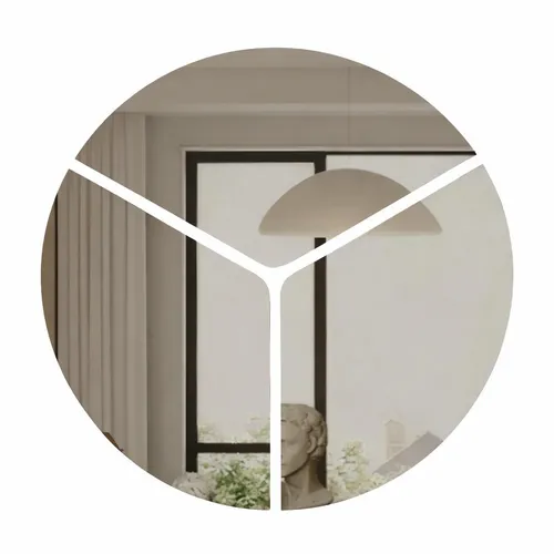 Eleganter runder Wandspiegel im modernen Design - Moderner Wandspiegel (Durchmesser 90 cm) für jeden Raum. Mit seinem eleganten, transparenten Rahmen aus Glas verleiht er Ihrem Zuhause einen stilvollen Akzent.