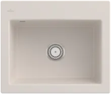 Villeroy & Boch Subway 60 S Crema - 3309 02 KR Keramikspüle - Elegante Einbauspüle in glänzendem Crema, ideal für Unterschränke ab 60 cm. Mit praktischer Exzenterbetätigung für einfachen Zugang und Handhabung.