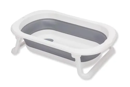 Fillikid Babybadewanne Exklusiv - faltbare Kinder Badewanne zusammenklappbar & platzsparend - mit Anti-Rutschmatte, ausklappbaren Standbeinen & Ablaufstöpsel - Duschwanne für Neugeborene & Kleinkinder