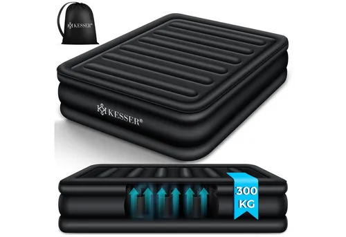 Produktbild KESSER Luftbett mit eingebauter elektrischer Pumpe, Schwarz, doppelt