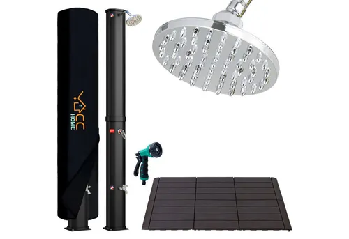 CCLIFE Gartendusche Solardusche 35L mit Handbrause in schwarz von CCLIFE