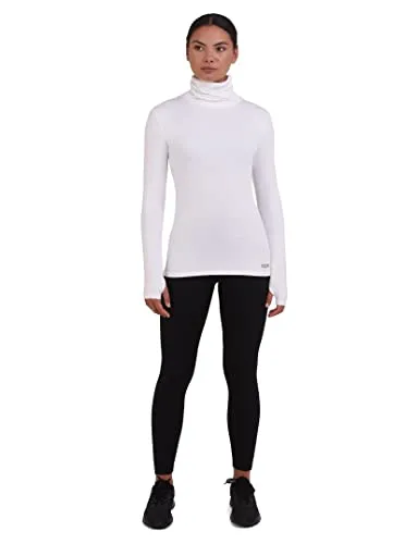 TCA Frauen Winter Laufshirt mit Reißverschluss - Weiss, XL - Activewear-T-Shirts für Damen, perfekt für kalte Tage. Mit SuperThermal-Gewebe für optimale Wärme und TCA D.R.Y.-Technologie für trockenen Tragekomfort.
