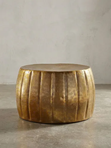 Orientalischer Couchtisch 60x36 cm aus Aluminium in Gold