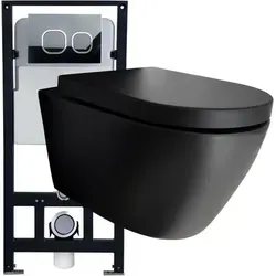 WC-Komplettpaket Bernstein 43 B-8030R Schwarz Matt mit Soft-Close-Sitz