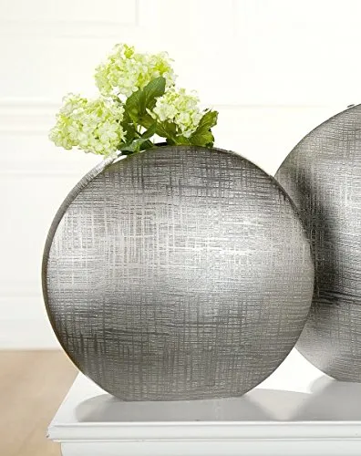 GILDE Deko Vase 'Riga', 26,5 cm, Silber in silber von GILDE