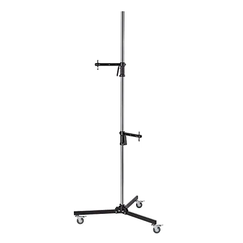 Walimex pro Rollstativ 223cm - Lichtstative & -galgen: Robustes Studiostativ mit 2 schnell verschiebbaren Klemmhaltern, belastbar bis 12kg, ideal für flexible Befestigungen von Studio-Equipment.