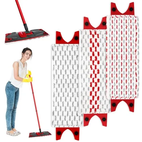 Collazoey 3 Stück Bodenwischer Ersatzbezug, für Vileda Wischmopp Ersatz Mikrofaser Set,für Vileda Ultramat Mop Ersatz, Leicht zu Befestigen,Staubwischer,für Alle Flecken Entfernen Boden