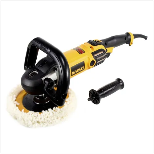 DEWALT 180 mm Poliermaschine DWP849X - Hochleistungs-Schleifmaschine mit 1.250 Watt für professionelle Polierarbeiten im Karosserie- und Metallbereich, 2-Stufen Drehzahlregulierung für präzises Arbeiten.