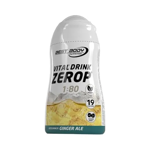Best Body Nutrition Vital Drink ZEROP - Ginger Ale, Original Getränkekonzentrat - Sirup - zuckerfrei, 1:80 ergibt 19 Portionen Fertiggetränk, 48 ml