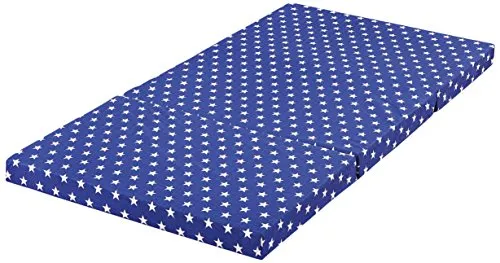 Bambini Basic Reisematratze 120 x 60 cm – Stars blau