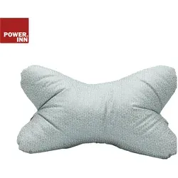 POWER INN® Leseknochen | Weiß mit Muster | Nackenkissen | Reisekissen