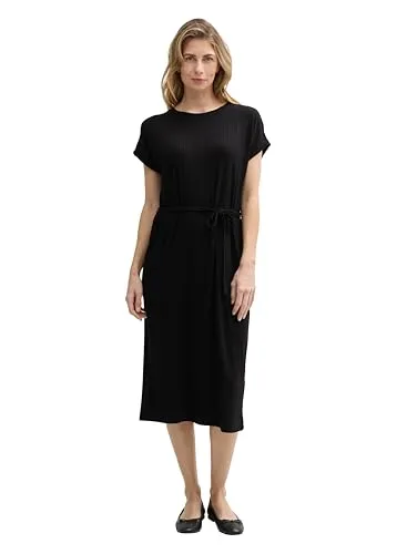 TOM TAILOR Damen Kleid - Freizeitkleider für Damen, kurzärmlig mit optimaler Passform und hoher Tragekomfort für den perfekten Look im Alltag.
