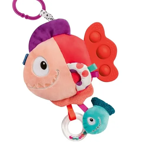 Ravensburger 4871 play+ Pop-it Piranha - Kuscheltier mit Spieleffekten, fördert Feinmotorik und bietet zusätzlichen Spielspaß für Babys ab 0 Monaten