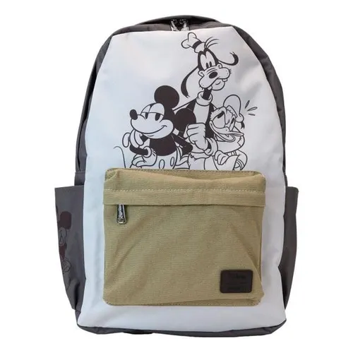 Disney by Loungefly Mickey and Friends Rucksack - Schulranzen aus veganem Leder mit verstellbaren, gepolsterten Schultergurten und einzigartigem Mickey und Friends Design – ideal für Fans und Schule.