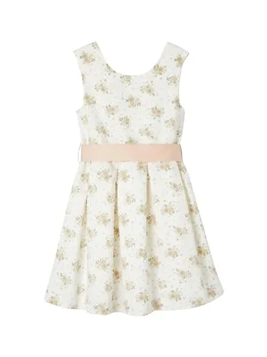 Vertbaudet Mädchen Festkleid rosa Bedruckt 128 - Kleider für Mädchen, aus hochwertigem Material, pflegeleicht und ideal für festliche Anlässe.