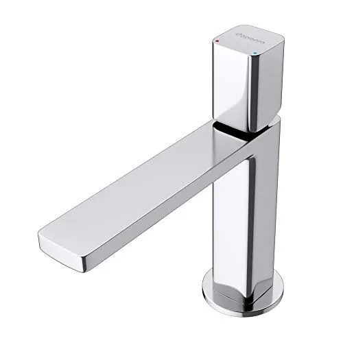 doporro Bad Wasserhahn Einhebelmischer Silber - Touch-On-Wasserhahn für Badezimmerwaschbecken, praktischer Einhandmischer mit antibakterieller Kupferoberfläche und einfacher Einlochmontage.