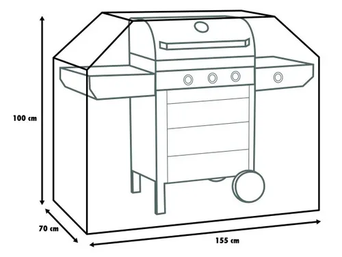 Primaster Schutzhülle 155x70x100 cm Universal Gasgrills Grillwagen Abdeckung