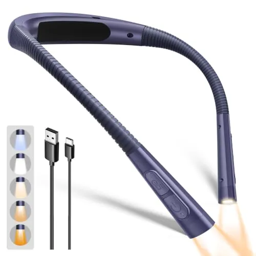 Glocusent Leselampe Hals – 5 Farben, 5 Helligkeitsstufen, Augenschonend