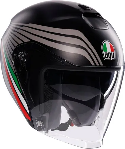 AGV Irides Bologna Jethelm XL, schwarz-grau - Motorradhelm mit ECE 22-06 Zertifizierung, hochwiderstandsfähiger Thermoplast-Schale und optimaler Passform dank 2 Schalengrößen. Ideal für sichere Fahrten.
