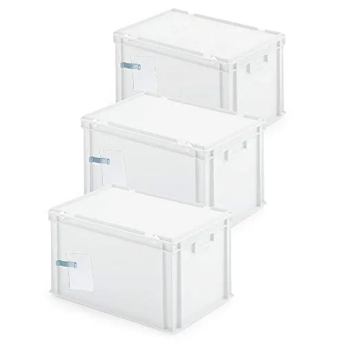 BRB-Lagertechnik Aufbewahrungsbox Set für 21 Ordner - Praktisches Set mit 3 Archivboxen, ideal für die sichere Aufbewahrung von 21 A4-Ordnern. Robuste Polypropylen-Boxen, staubsicher und temperaturbeständig, mit verplombbarem Deckel und Griffleisten für einfaches Handling.