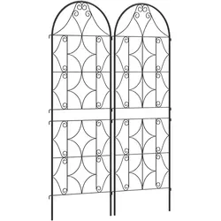 Outsunny Rankgitter Metall 2er Set - Rostfreie Kletterhilfe für Garten und Zimmerpflanzen - Rankgitter für Kletterpflanzen, 50x150 cm, bietet stabile Unterstützung und dekorativen Sichtschutz, ideal für Garten und Balkon.